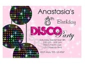 Disco Ball Dance 70s Party your photo girl boy Birthday party, Invitation or thank you Custom Personalized Digital File, DIY Printable