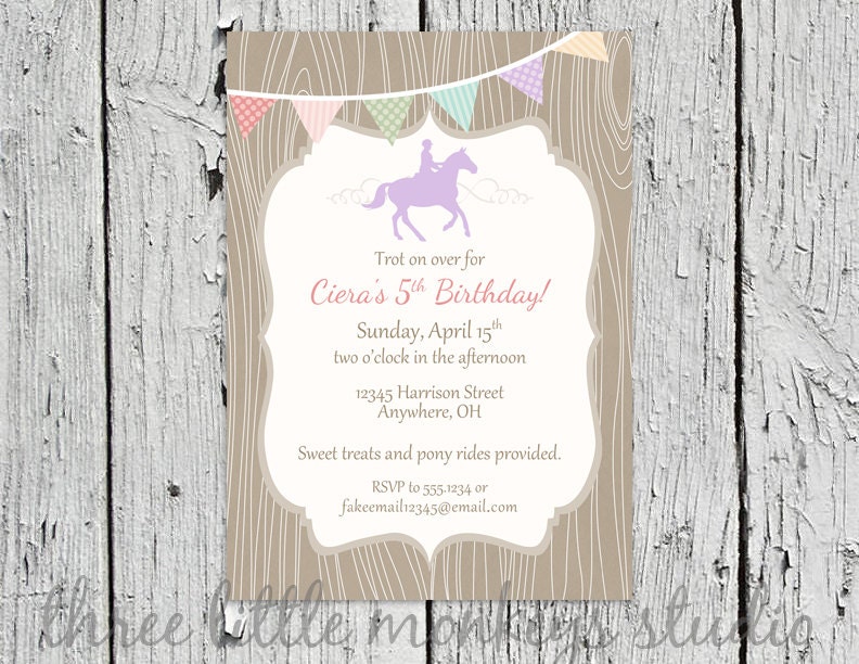 Horse Pony Birthday Invitation Il_170x135