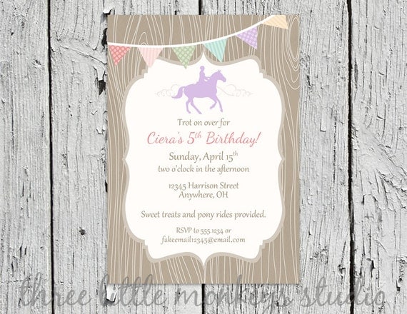 Horse Pony Birthday Invitation Il_570xn