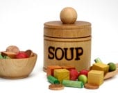 New and improved Wooden Soup Set.  Play kitchen wooden food.