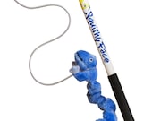 Flirt Pole Jr. Dog Exercise Toy with Blue Zanies Bungee Gecko Lure - Pit Bull Tough