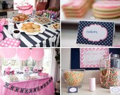 Instant Download, CHEVRON Pancakes & Pajamas-Printable TENT CARDS - As Seen on Amy Atlas Events Il_170x135
