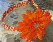 Flower Headband - Orange and Ivory Pumpkin