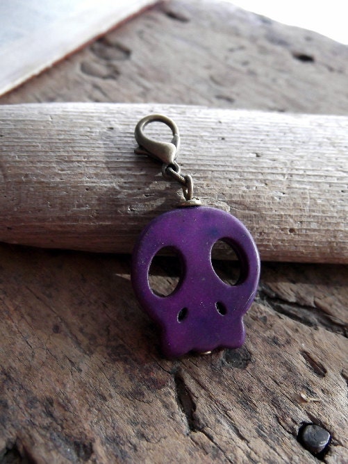 Skull Charm, in Purple