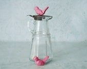 Hazel Atlas Glass Syrup with Zinc Lid - Vintage Glass Syrup Dispenser - Vintage Glass Pour