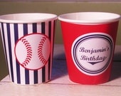Personalized Baseball  Hot/Cold Paper Party Cups - Set of 12