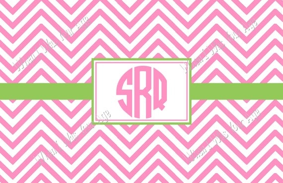 Chevron Monogrammed, Personalized Placemat - Choose Your Colors Il_570xn