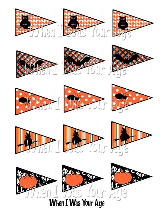 Halloween Flags for Hors D'oeuvres or Straws Il_570xn
