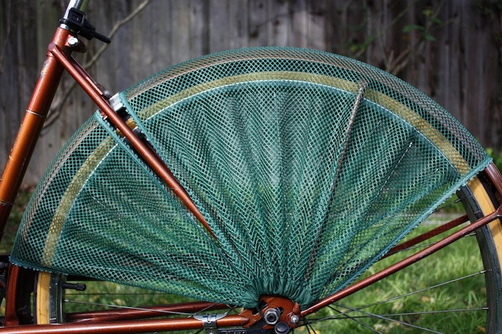 Bicycle Skirt Guard. Forest Green Mesh.