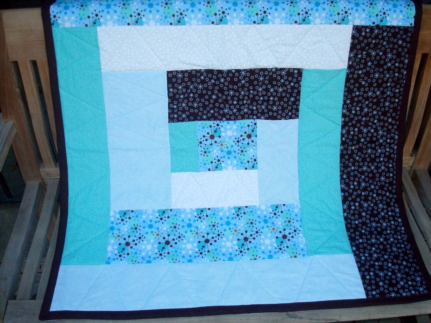 Baby Blue Patchwork Quilt  Toddler/Baby Blanket