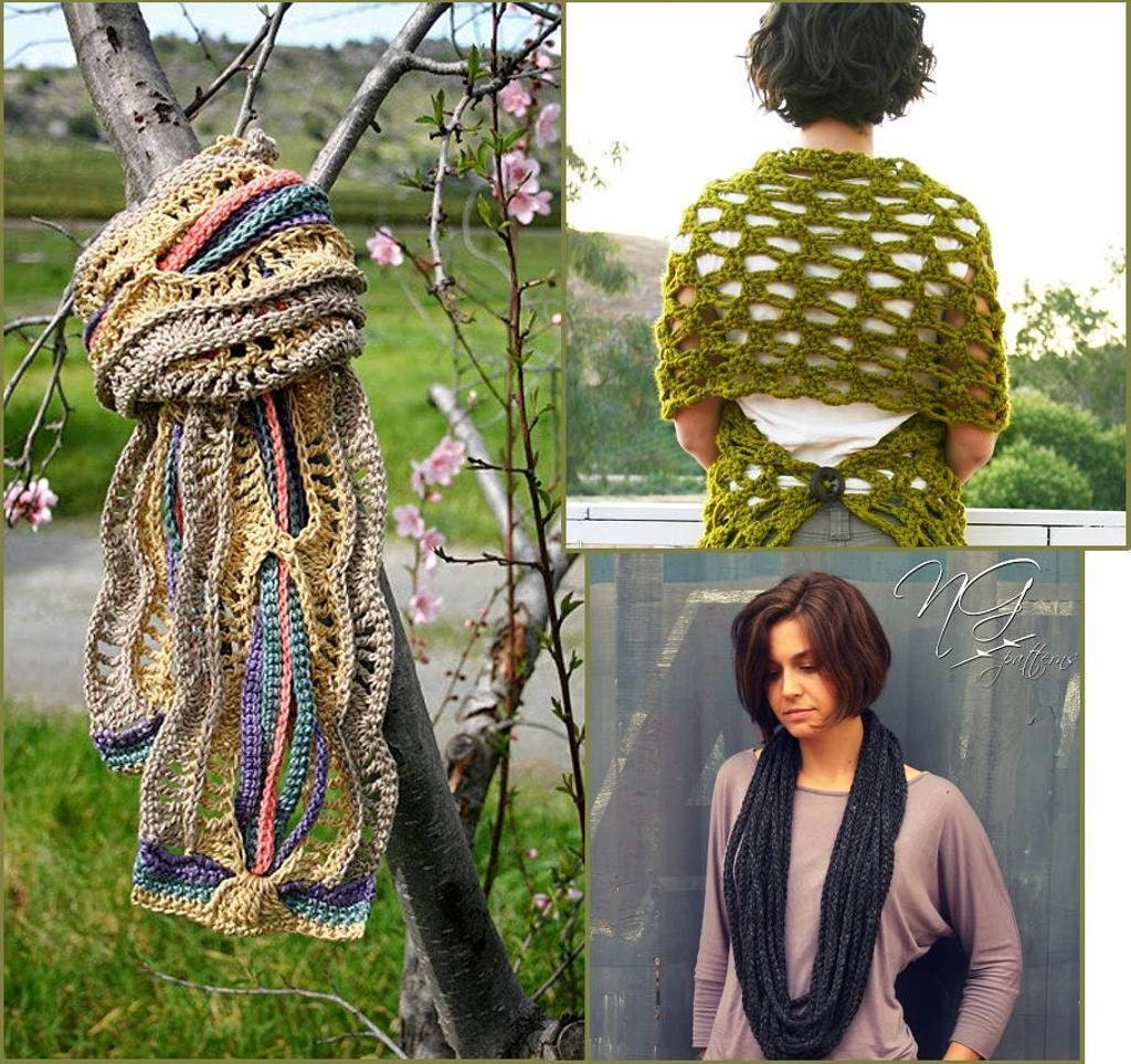 THREE (3) CROCHET PATTERNS - Scarf, Wrap, & Infinity Scarf