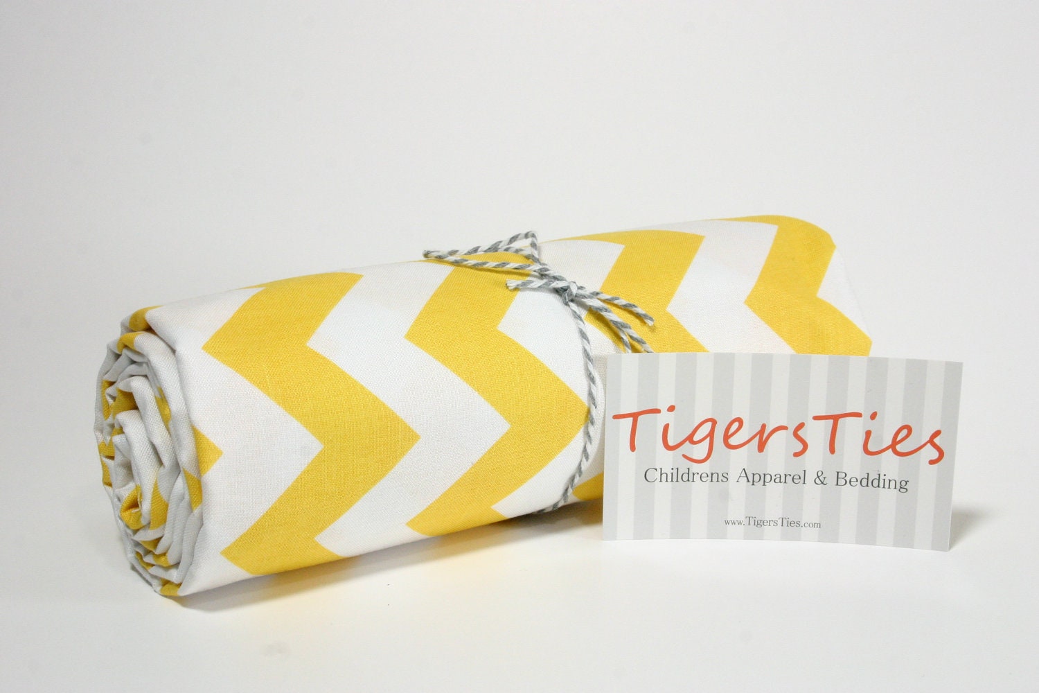 Yellow Chevron Crib Sheet - Fitted or Flat