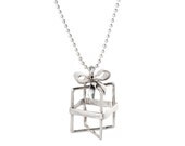 3D Gift packs with a bow 925  Silver Necklace