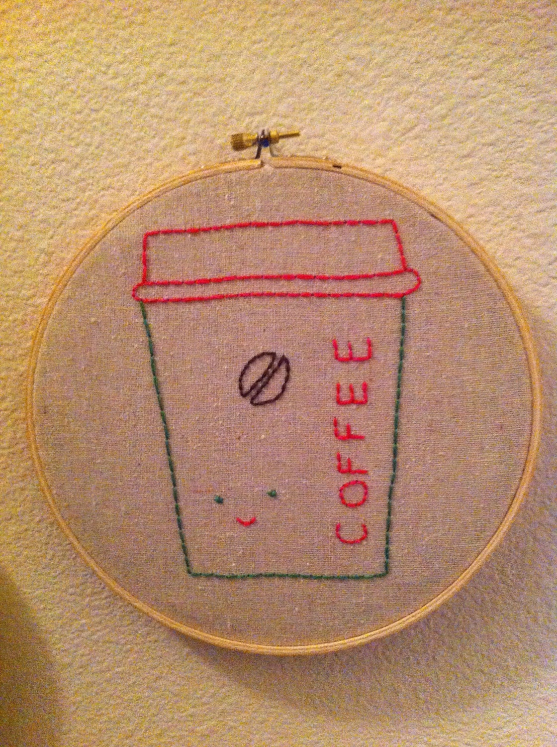 Coffee Cup 8in Embroidered Art