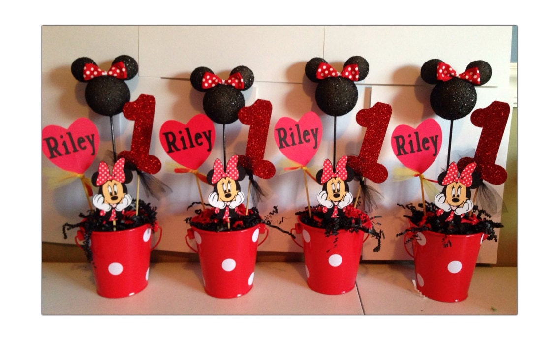 Minnie Mouse Birthday Centerpieces (Set of 4)