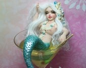 OOAK art doll fantasy mermaid polymer clay sculpture fairy  IADR  PRFAG free shipping