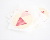 Red & Pink Bunting Stamped Gift Wrap Stickers Envelope Seals