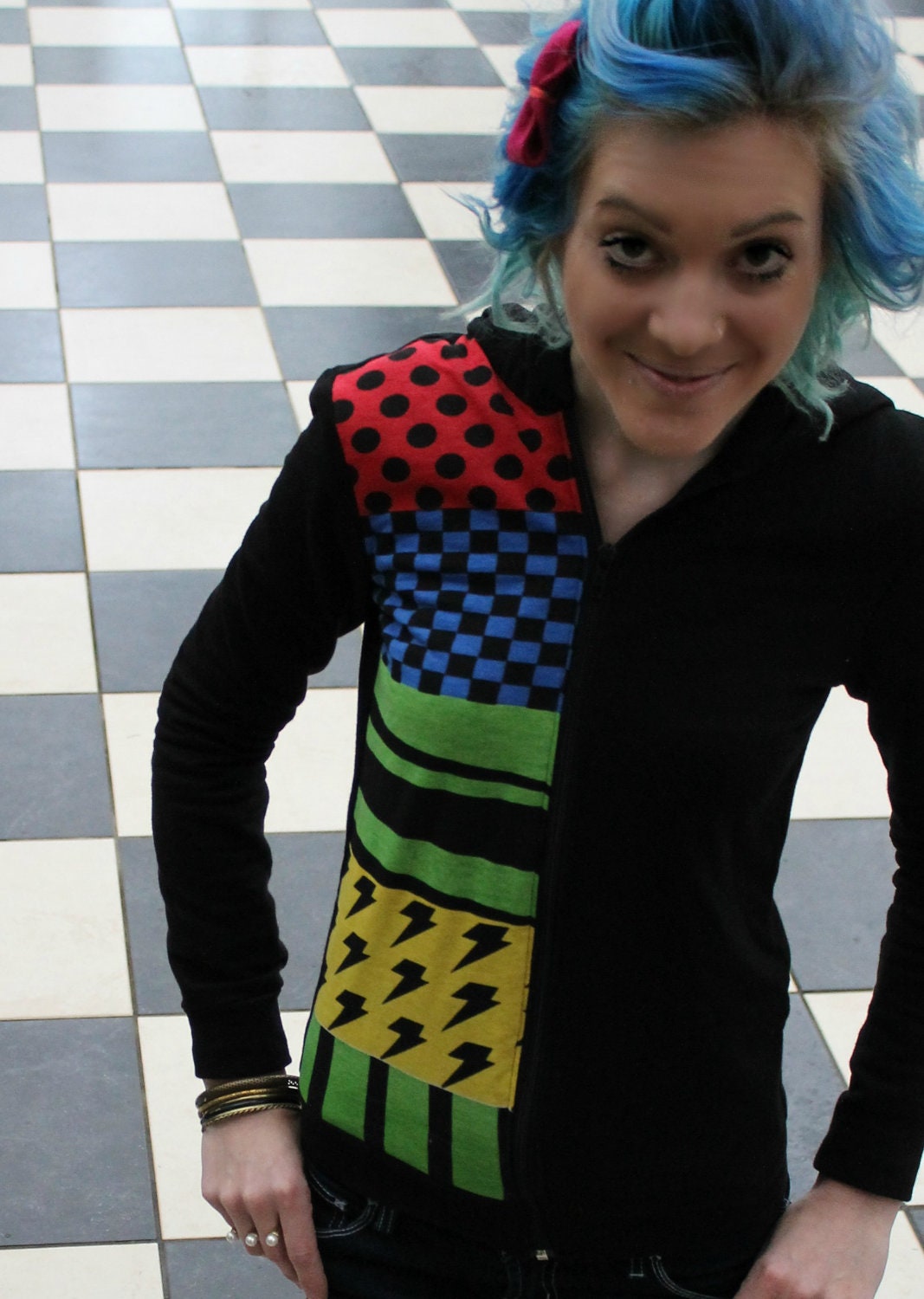 Hoodie womens colour pattern large