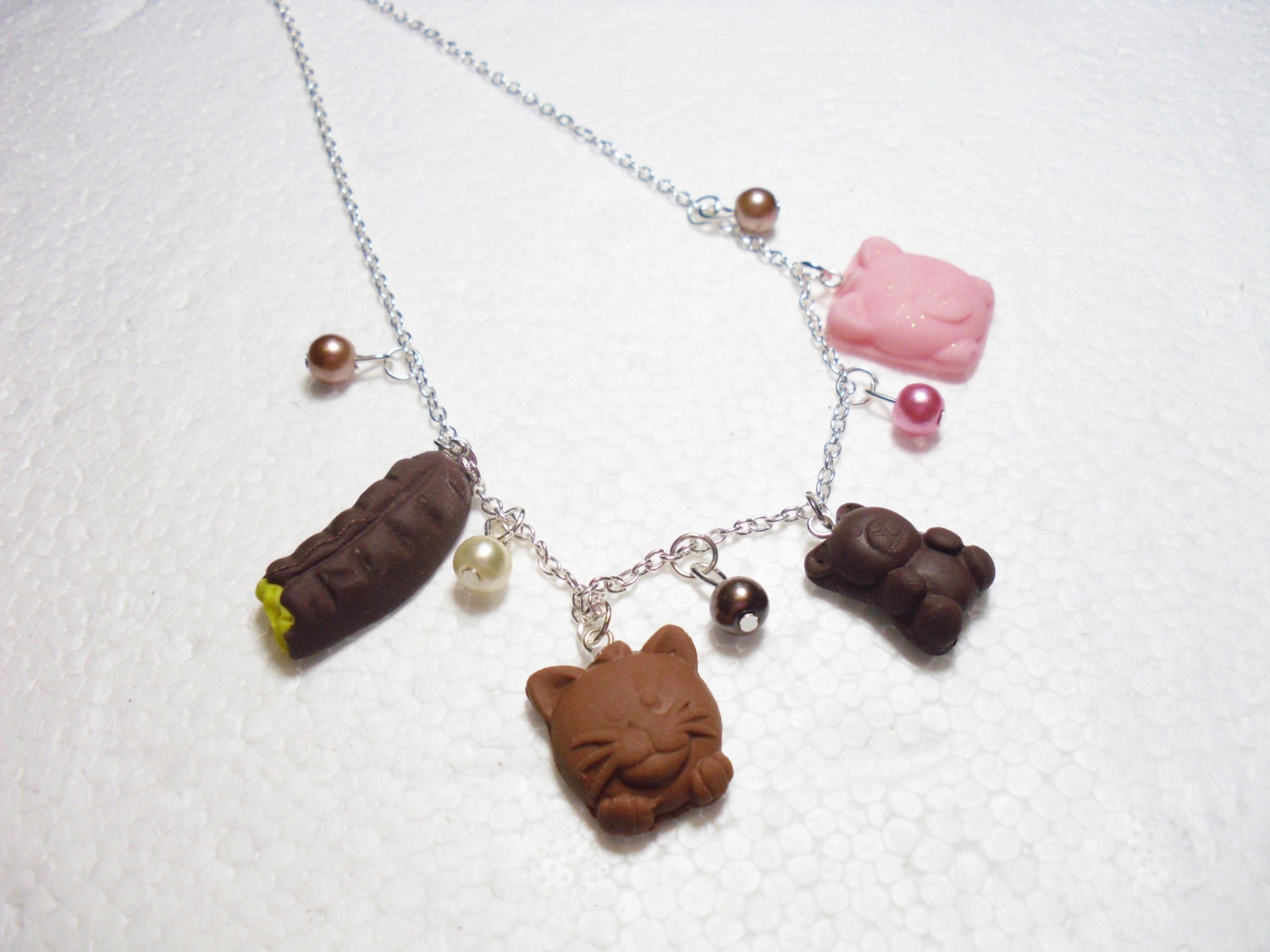 Chocolate Necklace. Polymer Clay.