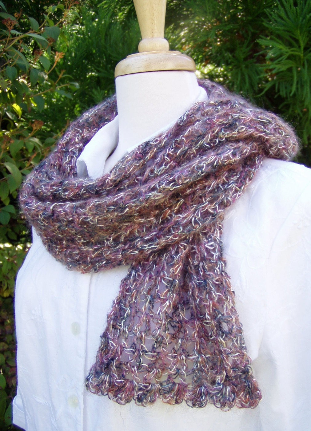 Simply Woven Scarf (Crochet Pattern). Detailed instructions for crocheting this lacy scarf. Rosette pattern NOT included. INSTANT DOWNLOAD