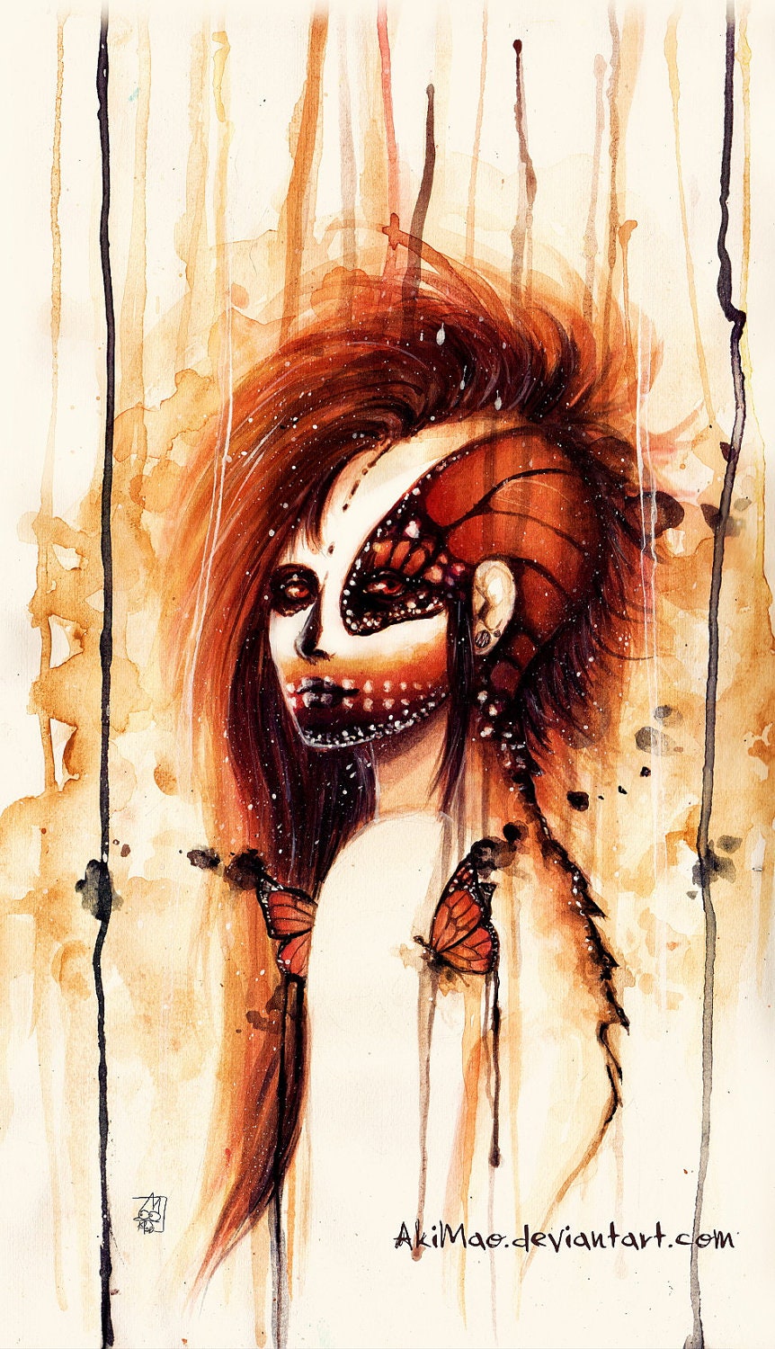 MONARCH BUTTERFLY - painting acrylic - 35x50