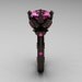 Modern Antique 14K Black Gold 3.0 Carat Pink Sapphire Solitaire Wedding Ring R214-14KBGPS