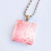 Photo pendant glass tile Pink botanical photo pendant necklace fine art photography pink  necklace jewelry pastel teal botanical necklace