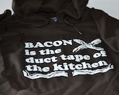 Bacon hoodie duct tape kitchen foodie hooded sweatshirt unisex mens clothing geekery salty tasty breakfast husband boyfriend cool funny gift