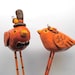 Pumpkin Spice Fall Birds in Love Wedding cake topper