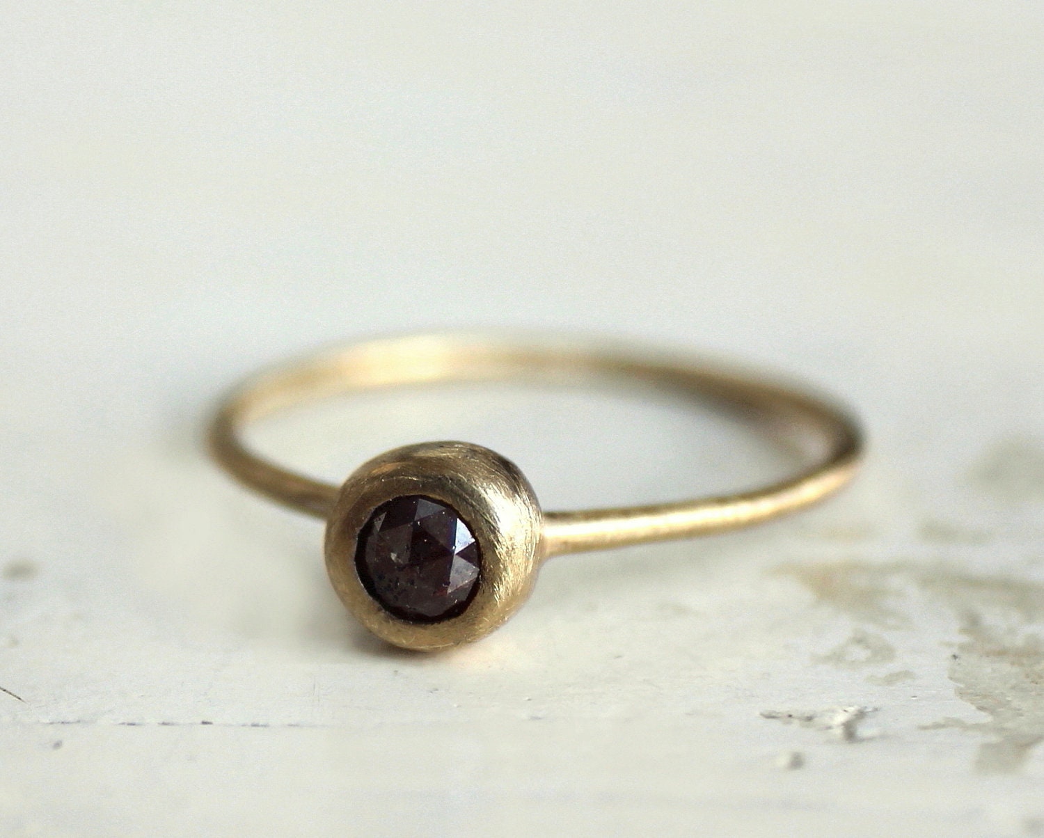 Chocolate Brownie rose cut diamond ring. An earthy stone. Beya.