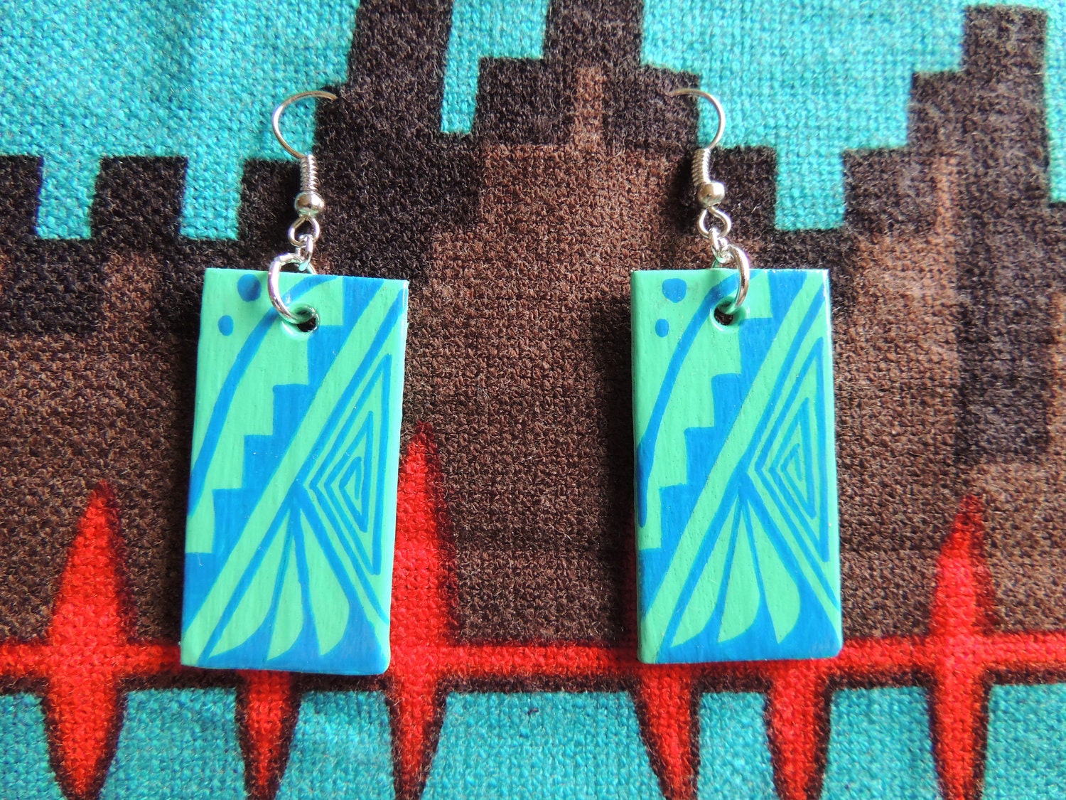 Hand Painted Native American Earrings
