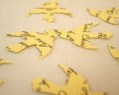 Personalized Paper Confetti // Vintage Wedding Custom Bird Confetti Ivory