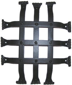 Old Ironworks Hardware - Flat Bar Fish Tail Door Grille - 10" X 12"