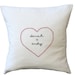 Hand-Embroidered Accent Pillow Cover - Custom Tattoo Heart Pillow  - Bespoke Cushion