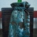 Wine Bag Sack Aqua Cut Velvet Gift Bag