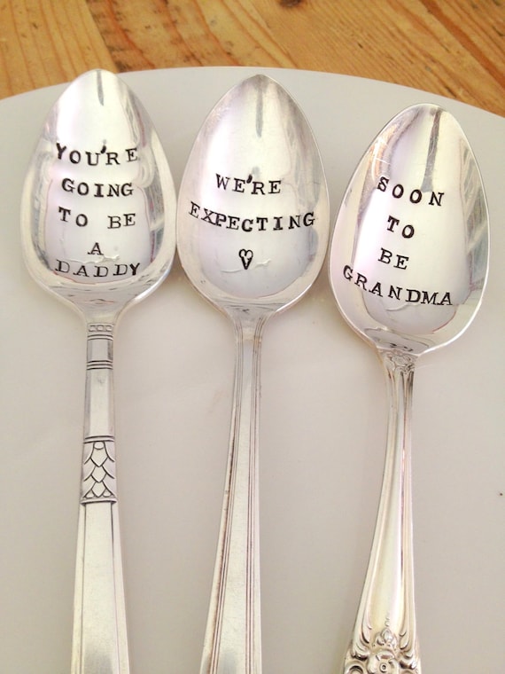 You're Going To Be A Daddy - Announcement Baby Spoon - Vintage Gift - 2012 Original forsuchatimedesigns