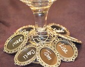 Silver Chalkboard Wine Charm - SAMPLE - Personalized Reusable Wedding Favors Wedding Gifts Escort Cards Place Settings