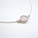Simple Pink Necklace - Tiny Pale Pink Charm with Silver Bezel on Dainty Silver Chain - Minimalist, Feminine Jewelry - LAST ONE