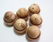 Montessori --Waldorf Inspired wooden bowls and balls--nature theme matching toy--wood toy