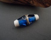 Blue danooo. Handmade Lampwork focal bead SRA CPteam FHFTeam