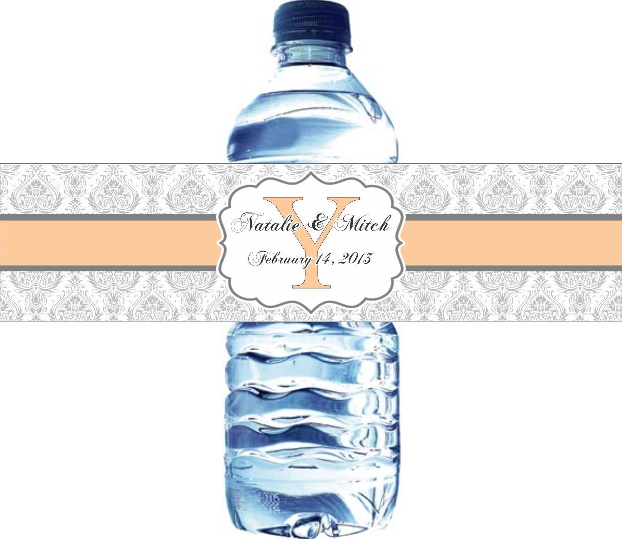 Waterproof Water Bottle Labels - 100 Printed labels with your wedding colors Il_170x135