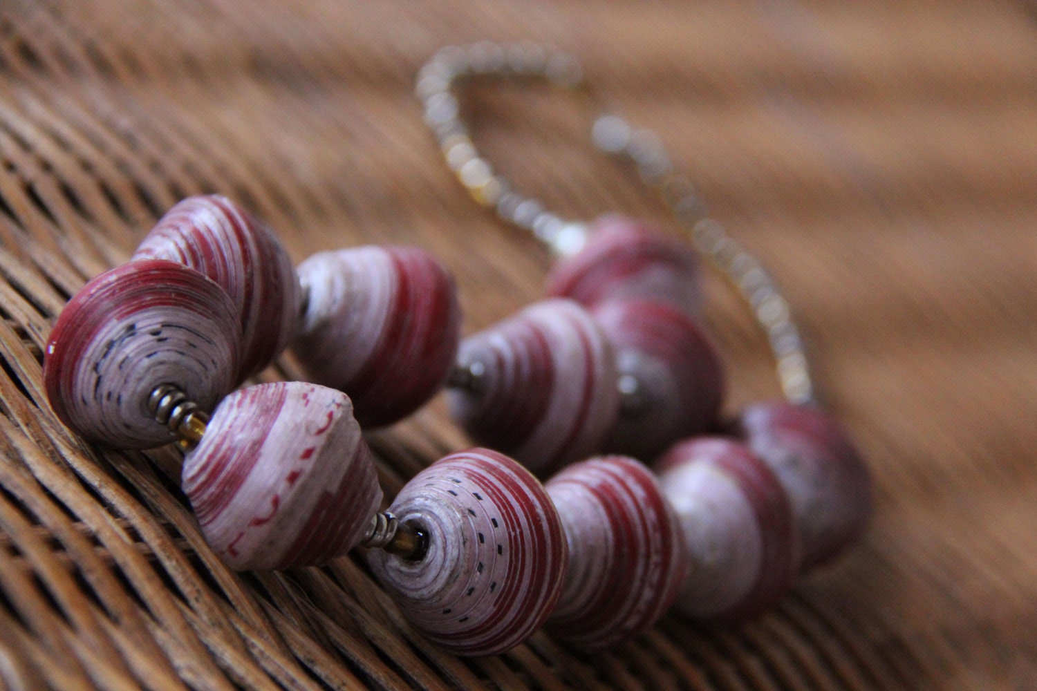 Warm Kenyan Embers Necklace - Paper Beads for Adoption