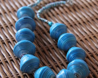 Tidal Waves Kenyan Necklace - Paper Beads for Charity