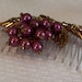 Vintage Haircomb made of Bronze and Plum Bugle Beads, Seed Beeds, and Pearl