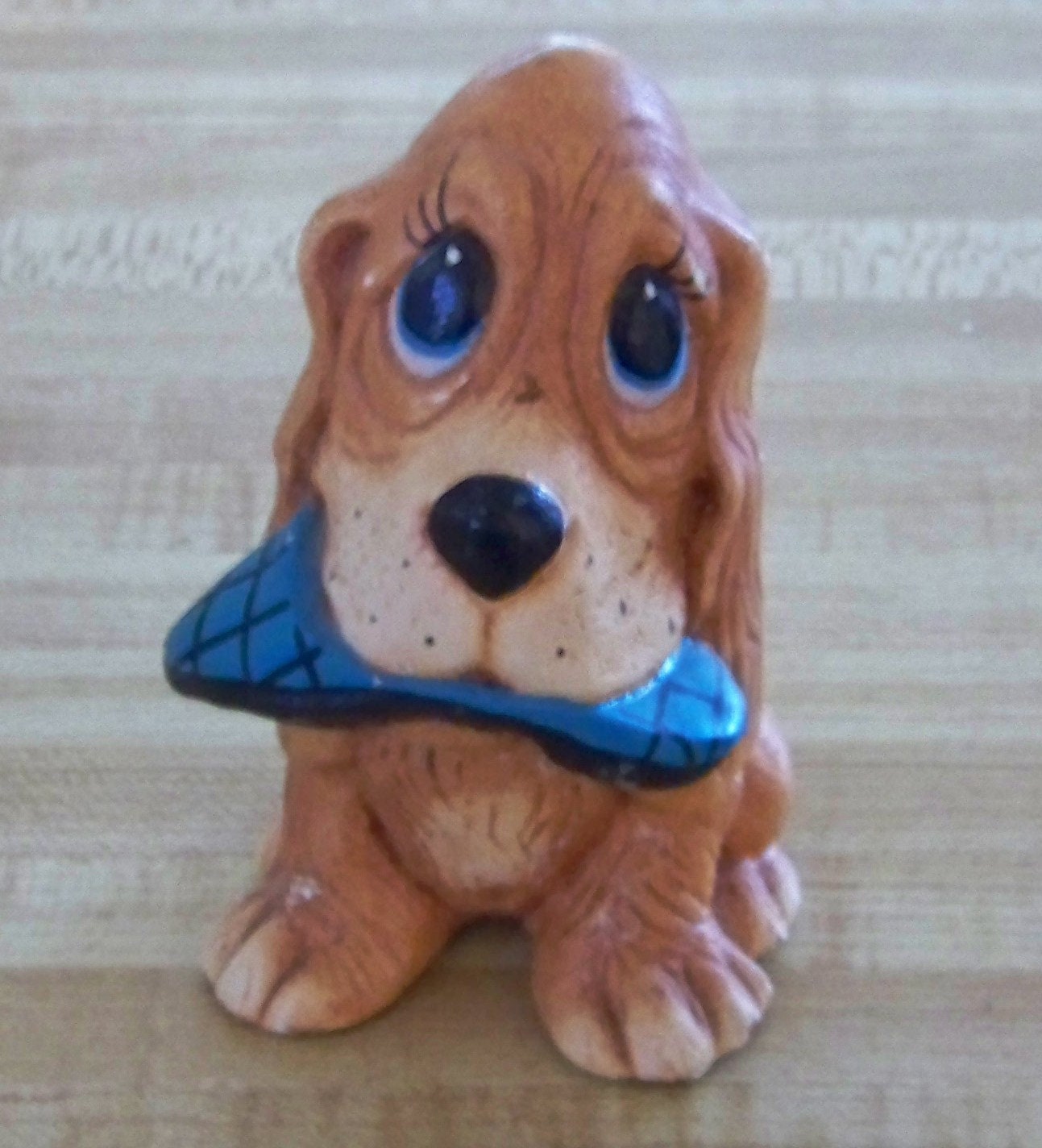 Vintage 1974 Figurine Chalkware Puppy with Slipper