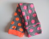 Orange and Pink Polka Dots on Grey Baby Leggings