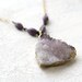 Amethyst Cluster Druzy Pendant. Gold Dipped Amethyst Necklace. Druzy Necklace / Druzy Pendant / Druzy Jewelry