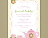 Tea Party Invitation - Personalized DIY Printable Digital File