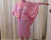 Vintage Pink DRESS & SHAWL - Drapey, Elegant, Slinky, Sexy 2 Piece
