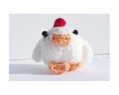 Crocheted hen, amigurumi chicken rooster